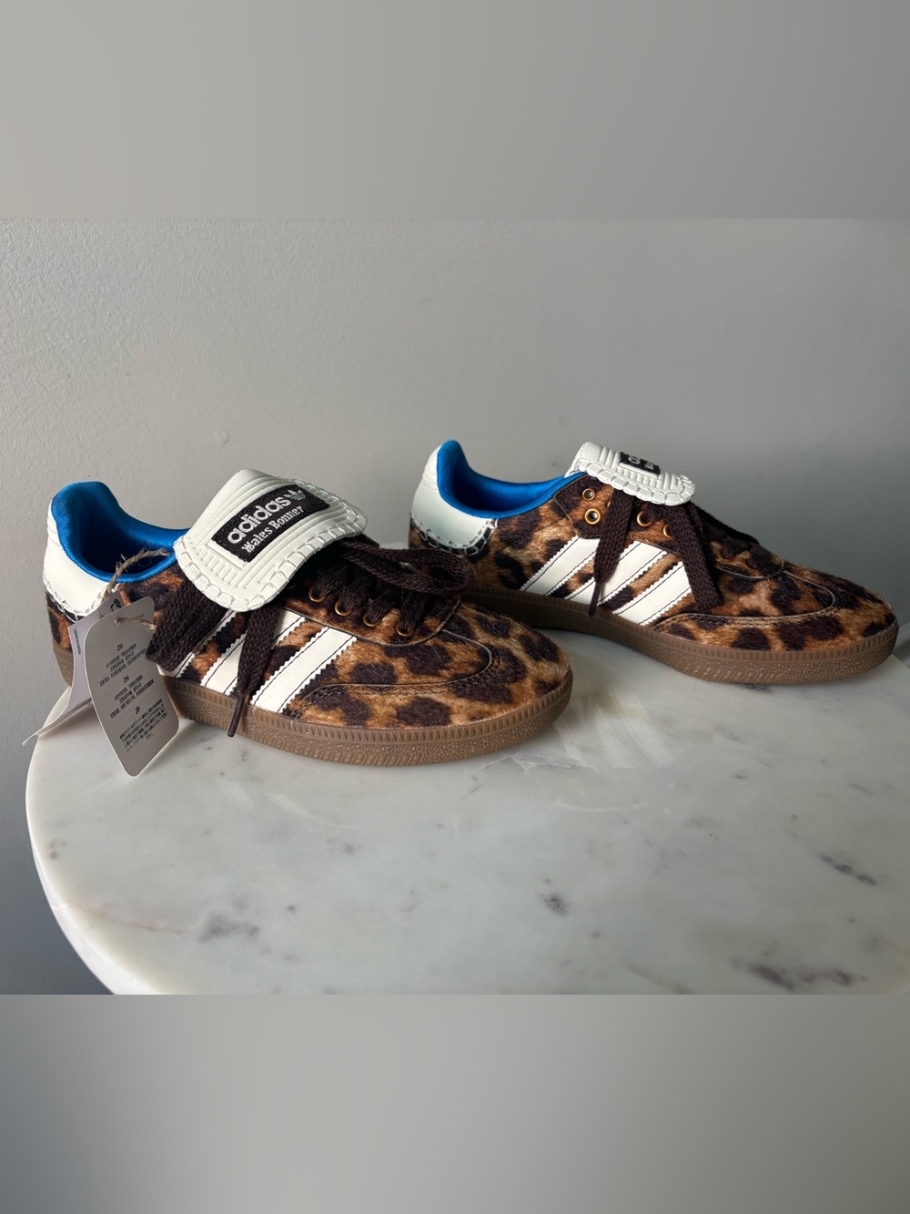Side 6 mens (7womens) Adidas Wales Bonner Samba Pony Leopard IE0578 NWT stack X